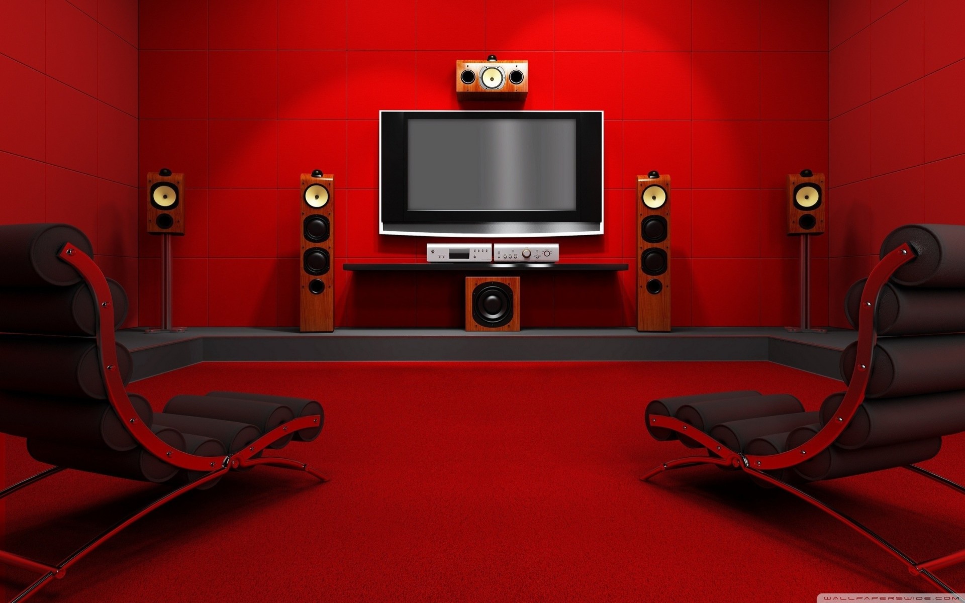 rojo sillones tv