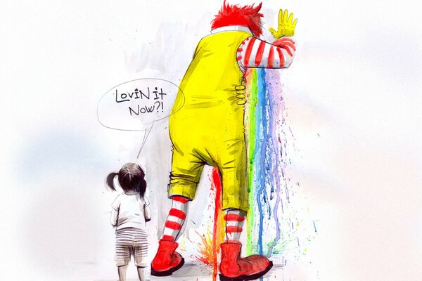 Cartone animato su un clown di Mcdonald s