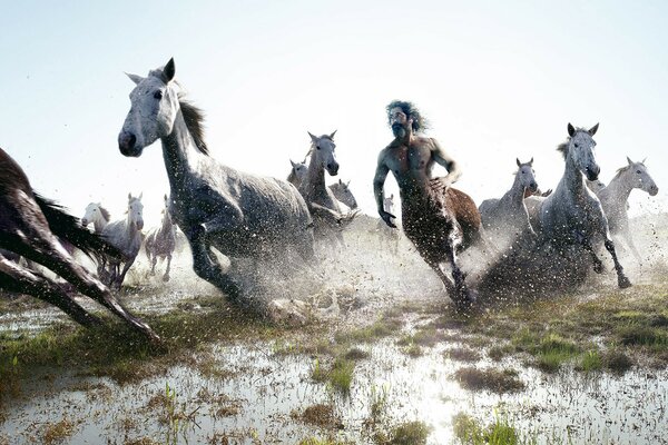 La course désespérée du Centaure et des chevaux