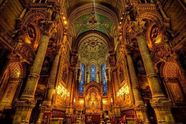 Inside the ornate cathedral