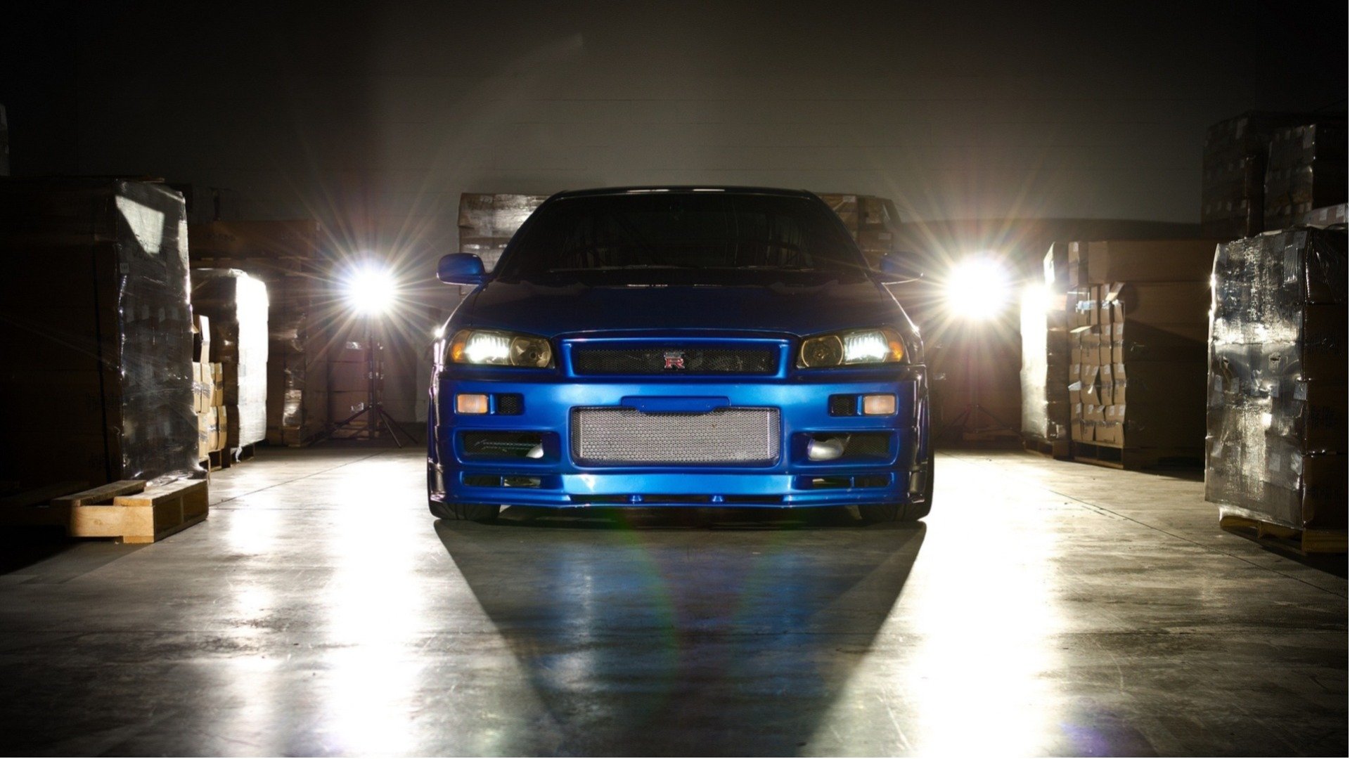 nissan nissan gt-r skyline r34 schnell und wütend fast and furious 4 blaues auto auto