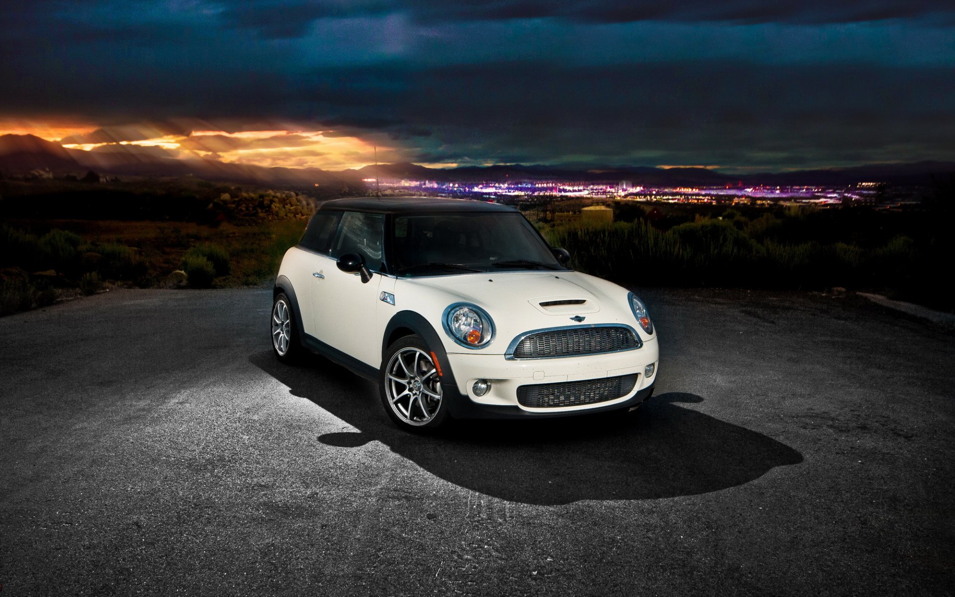 mini cooper car avtooboi night