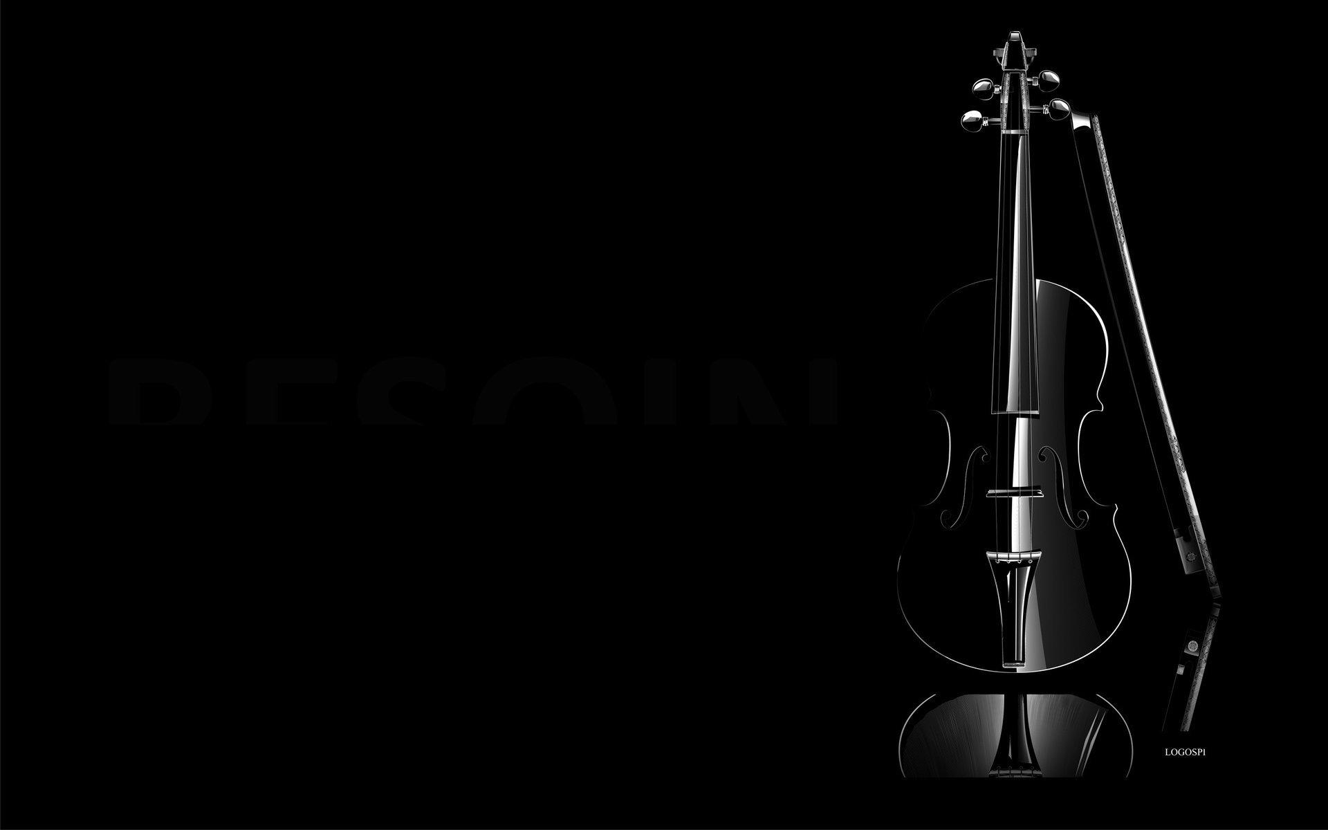 fond minimalisme obscurité noir violon