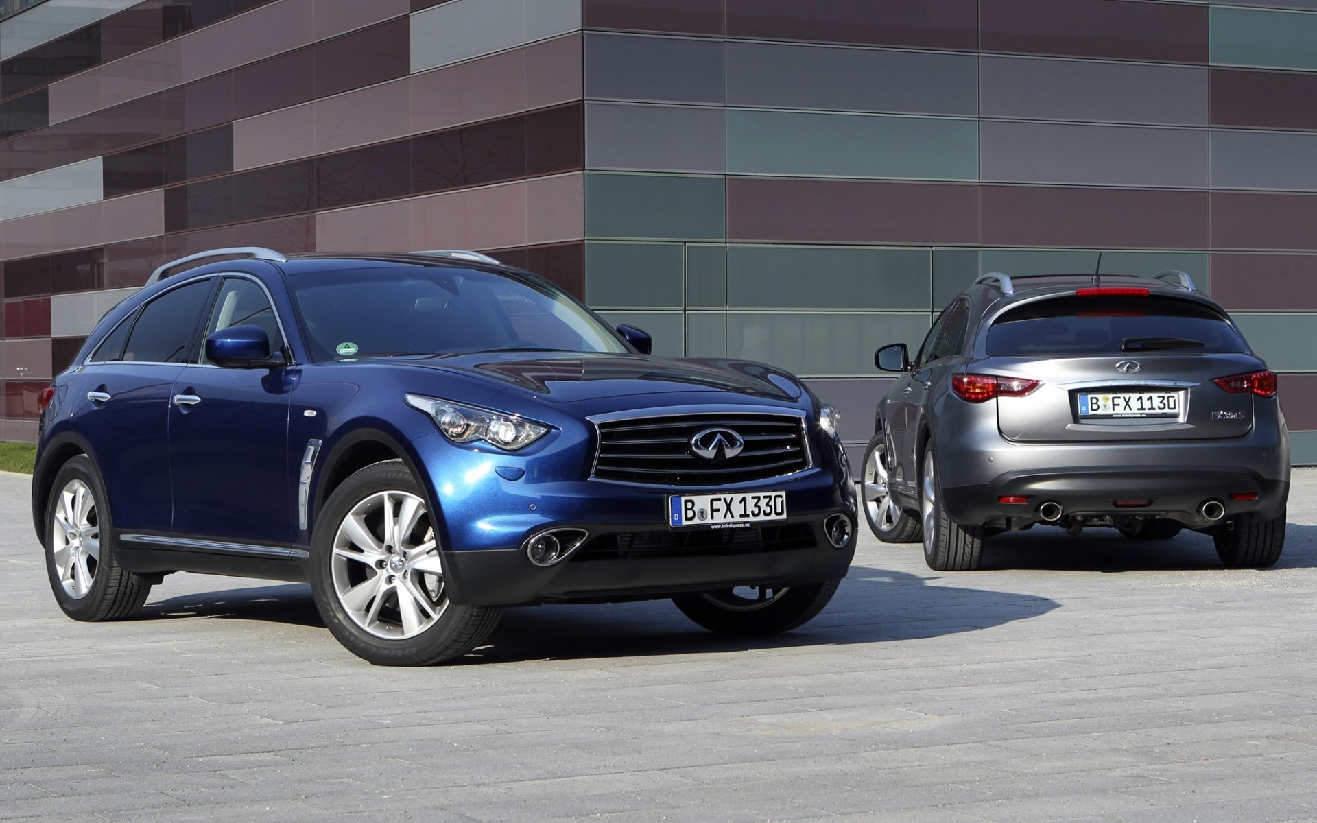 infiniti fx-series infiniti jeep blu crossover grigio anteriore vista posteriore sfondo