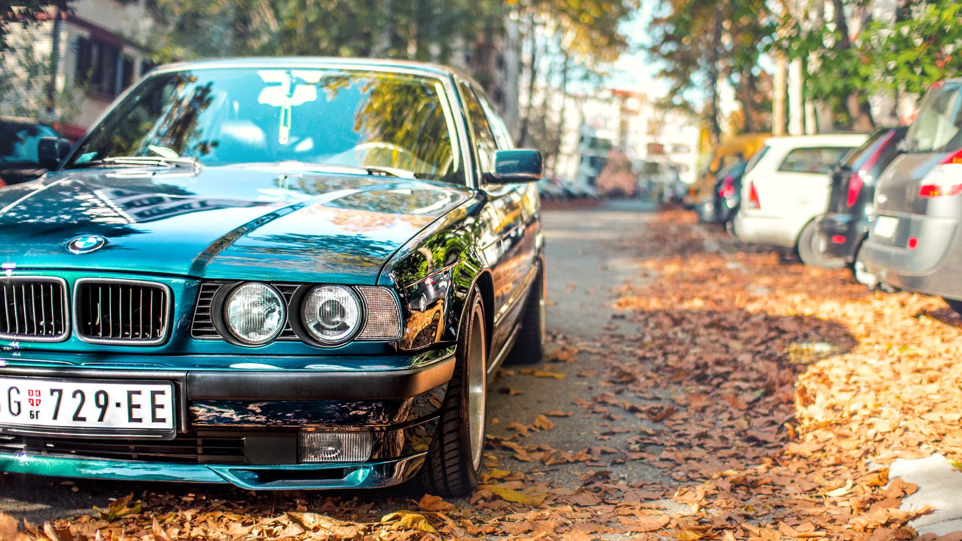 bmw e34 тюнинг осень листья