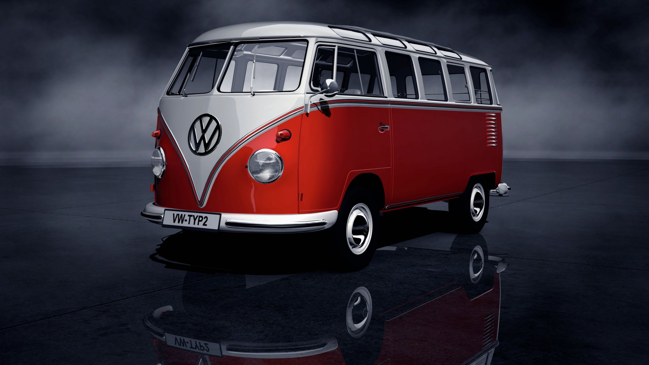 arte volkswagen volkswagen transportador 2 tipos t1 autobús samba primero minibús segundo civil automóvil max velocidad 52 km-h. transmisión 4-scor transmisión manual años pr-va 1950 1967 rojo blanco modelo