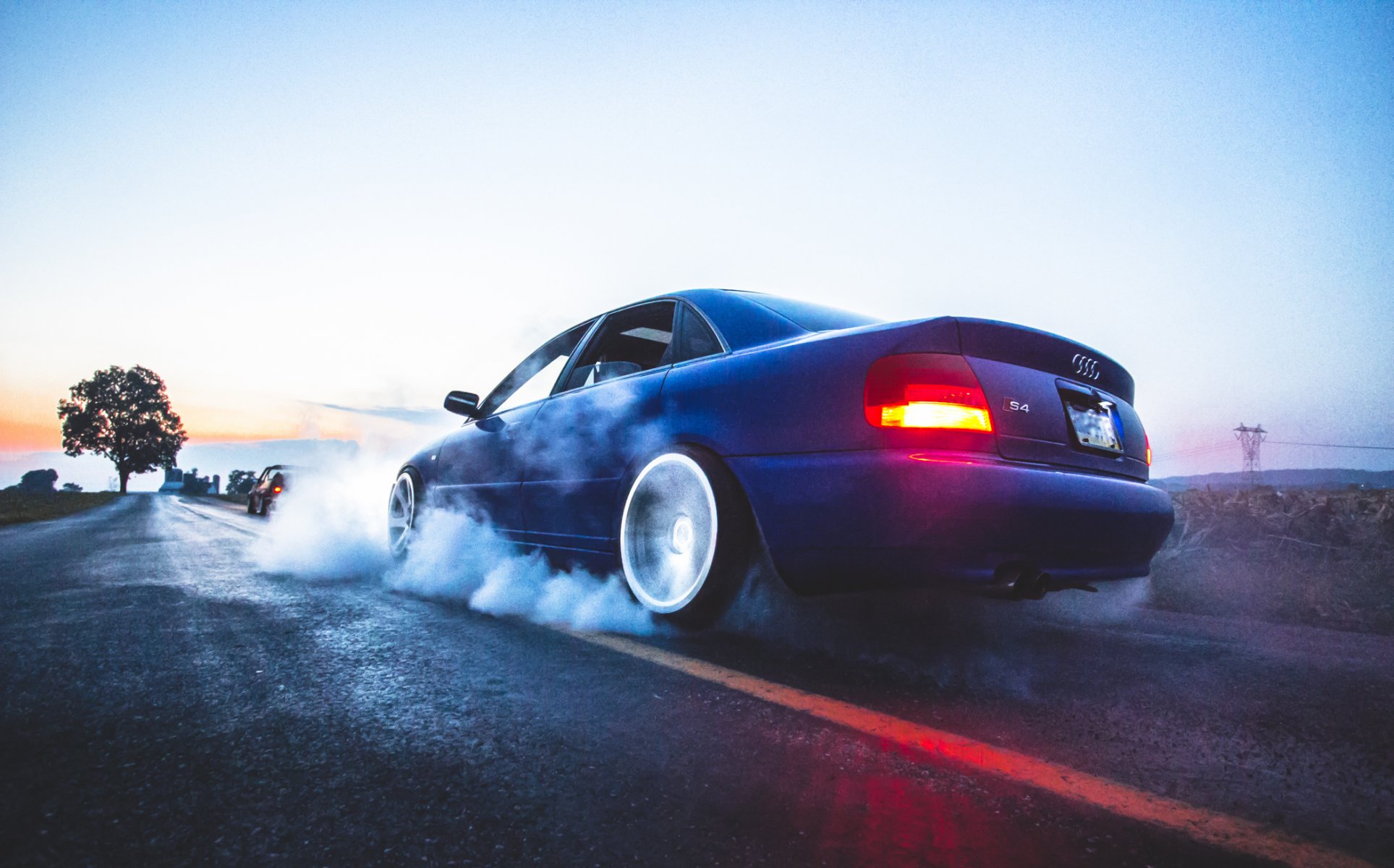 audi a4 b5 blue audi blue smoke drift