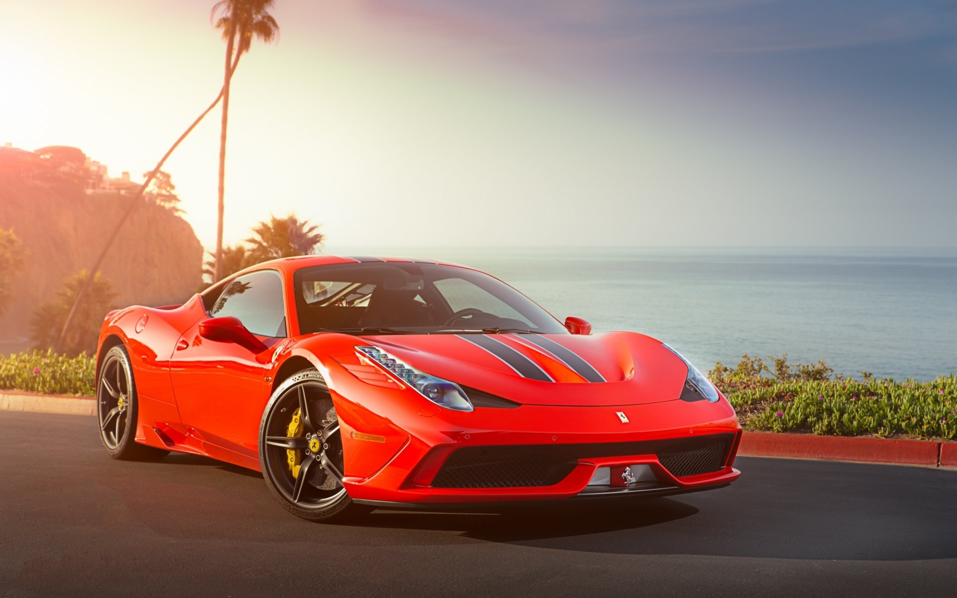 ferrari 458 speciale rosso ferrari rosso cielo riflessione