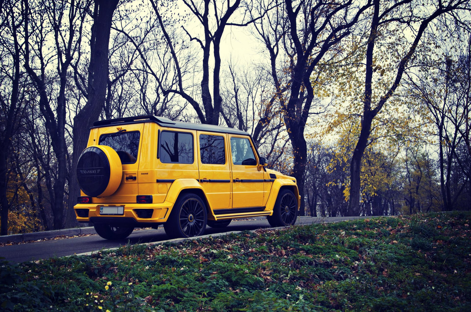 mercedes benz g63 mansory gronos yellow suv autumn mercede