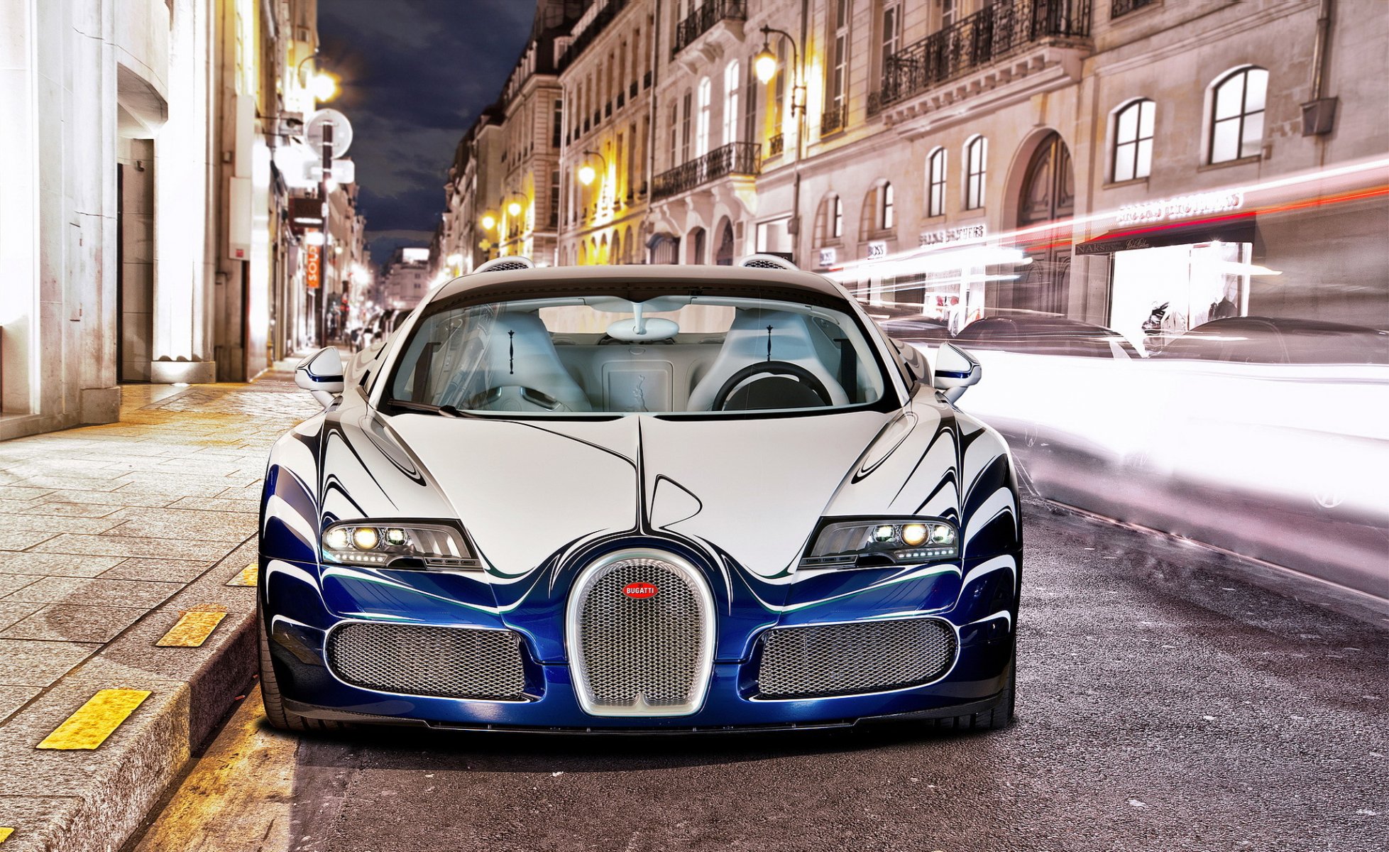 bugatti veyron l or blanc prestiżowy luksusowy bugatti veyron