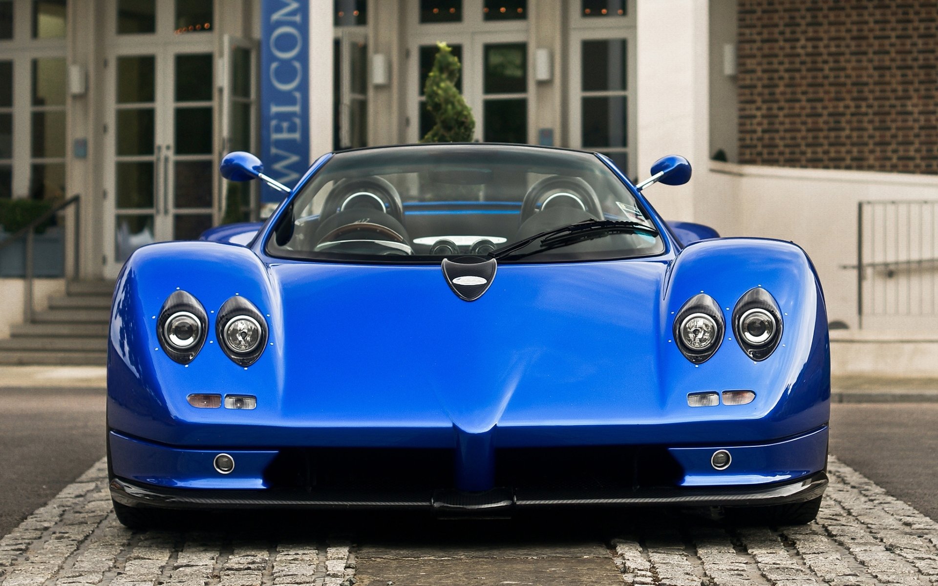 pagani zonda s 7.3 roadster pagani sonde supercar blau front hintergrund