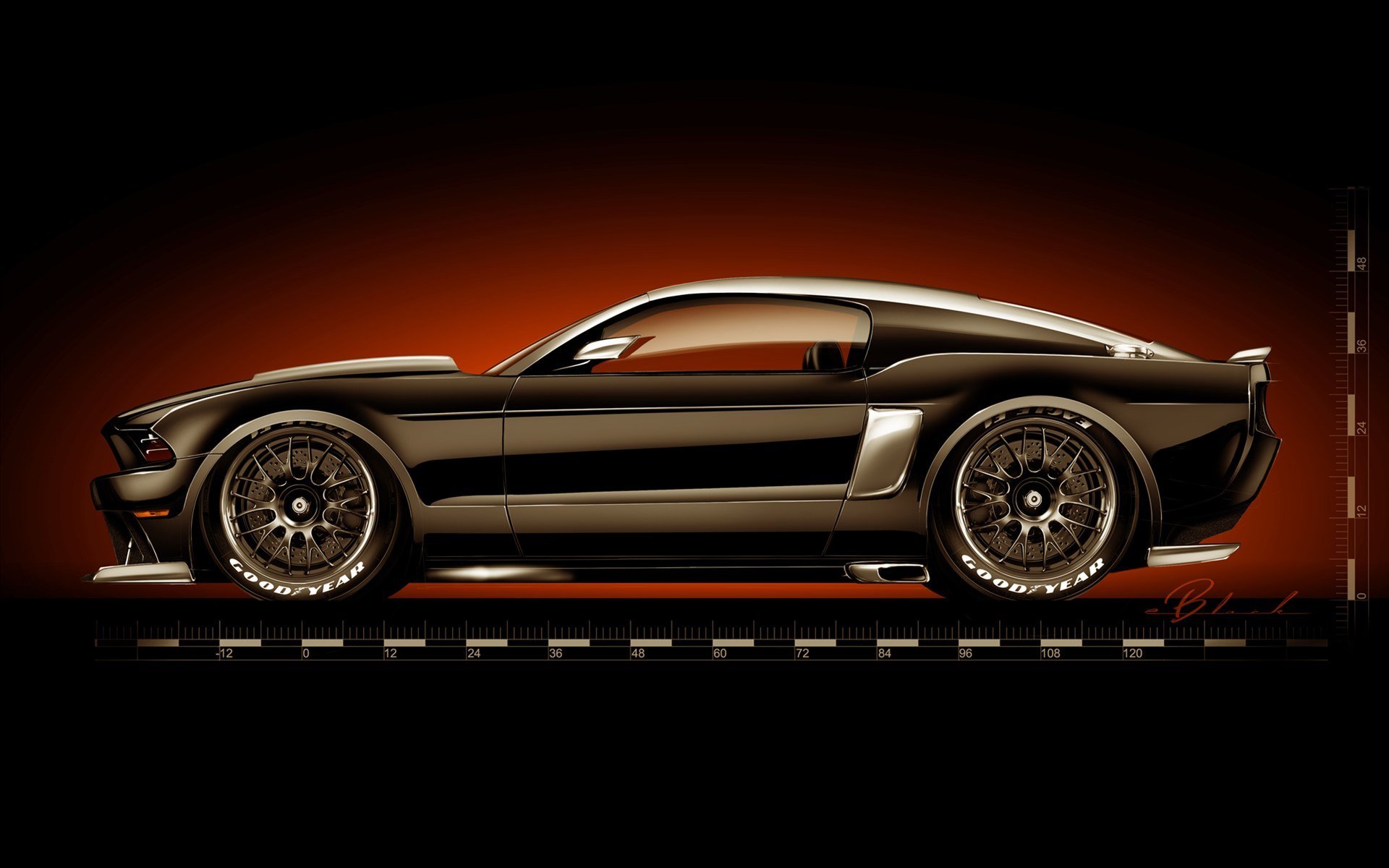 ford mustang gt hollywood hot rods muscle car tuning ford rysunek