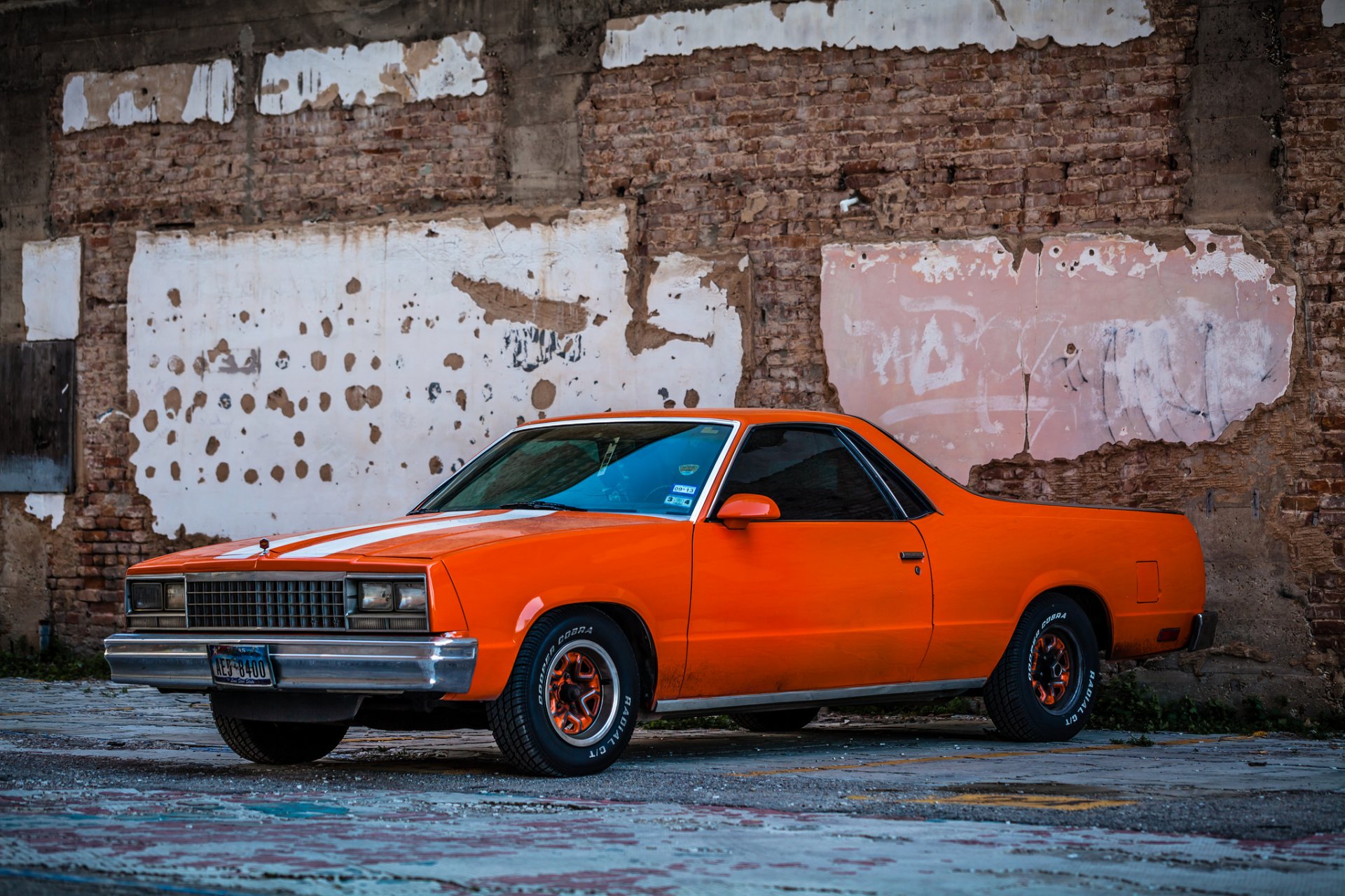 chevrolet el camino samochód retro ulica ściana