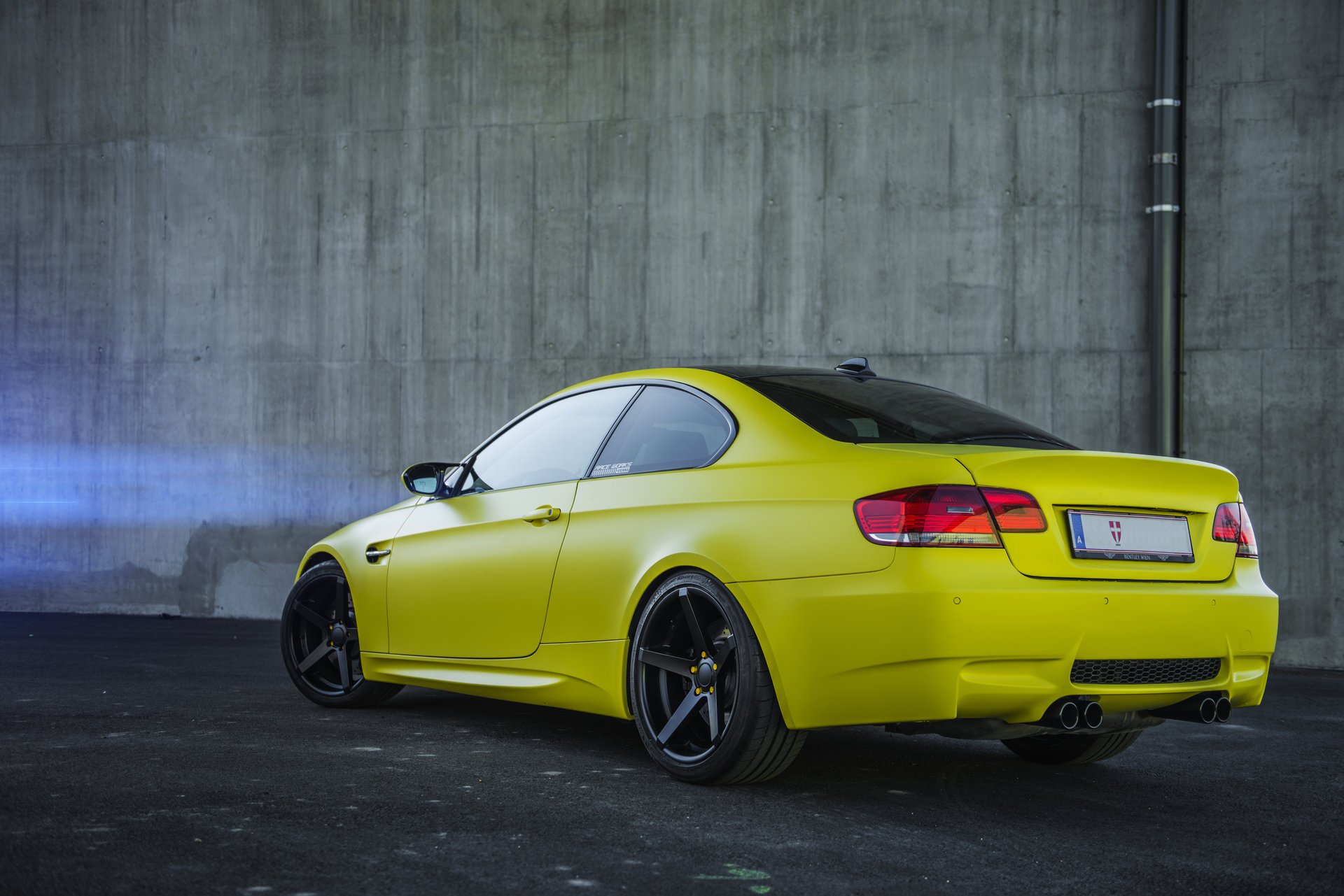 bmw e92 m3 profondo concavo bmw tuning giallo cerchi paraurti posteriore