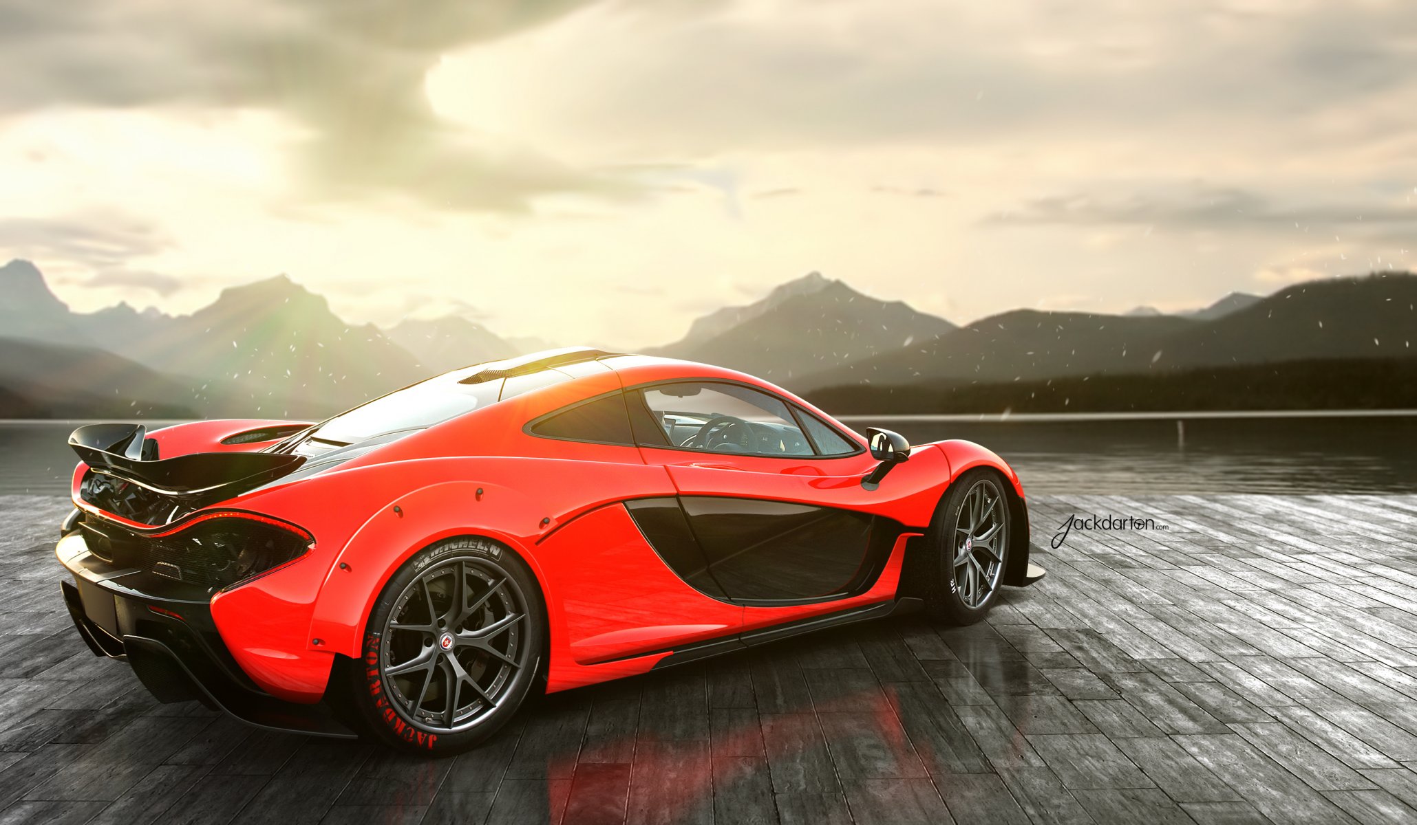 mclaren p1 red rear