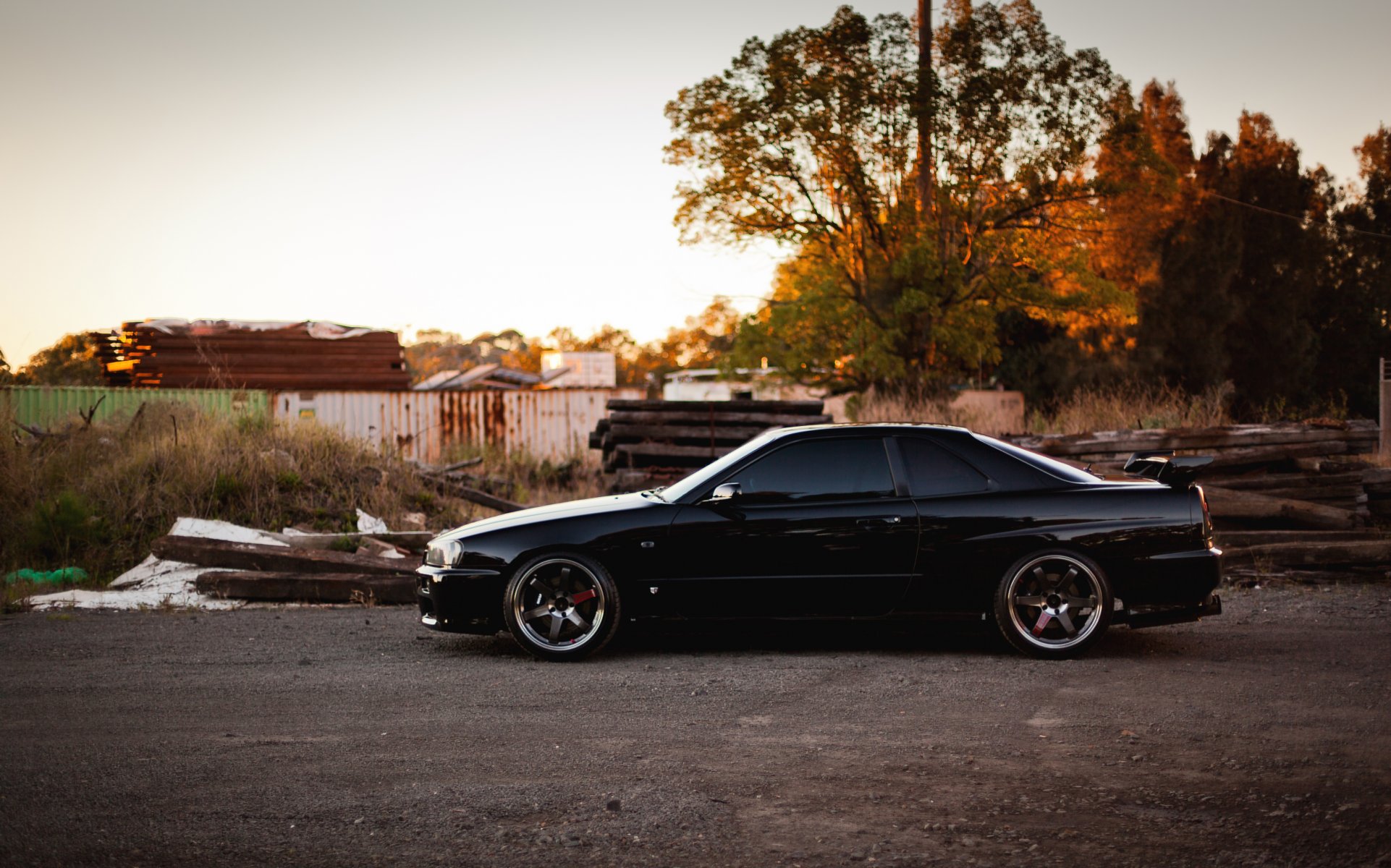 nissan skyline gtp r34 schwarz profil