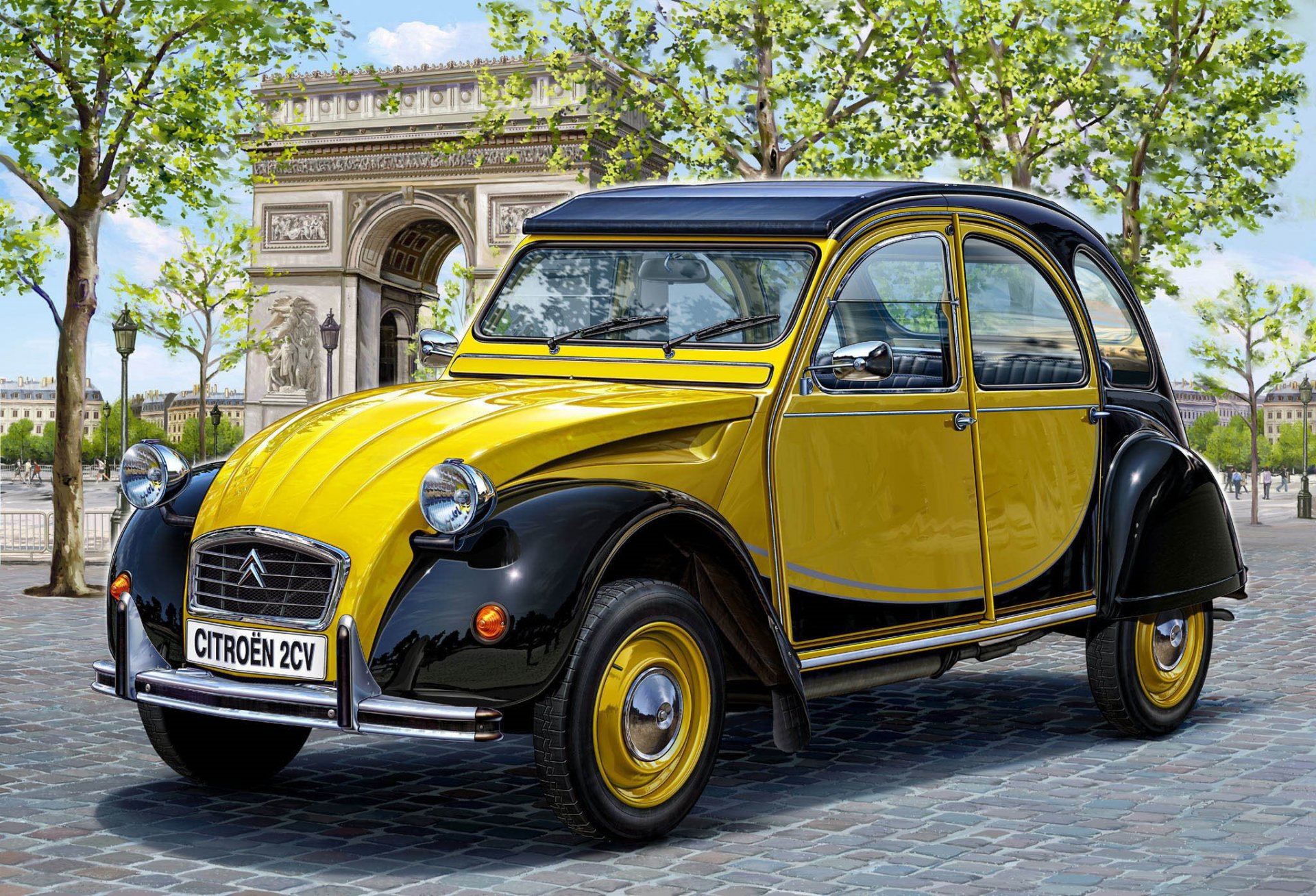 art citroen citroen 2cv mikroliteratur auto de vapeurs aus französisch bedeutet zwei pferde max geschwindigkeit 60 km/h. modernisiert 105 km/h. getriebe manuell 4-gang synchronisiert eines der bekanntesten fahrzeuge