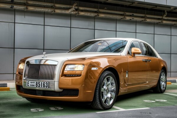 Luxury rolls-royce car in the parking lot