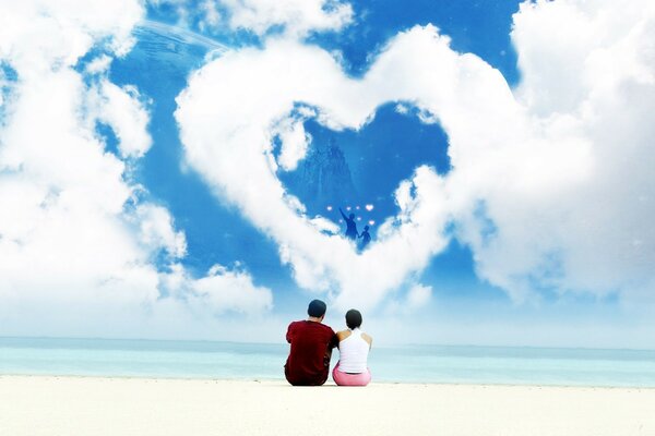 Couple d amoureux sur la plage