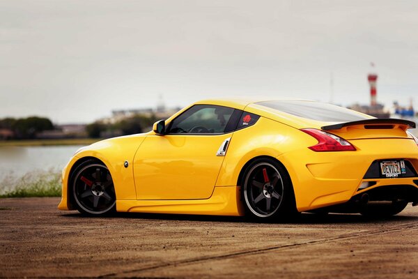 Tuned nissan yellow