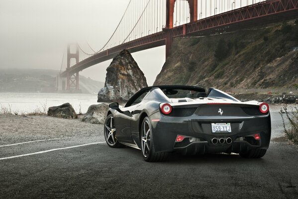 Ferrari near the bridge in San Francisco