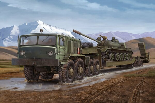 Russian transporter tractor MAZ-537 military