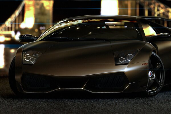 Lamborghini murselago and night lights