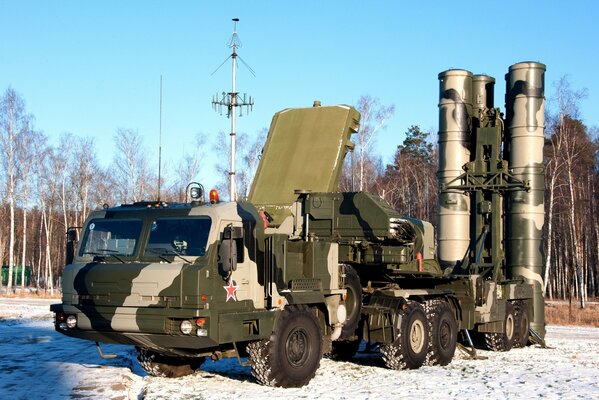 Powerful military vehicle S-400