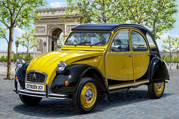 Une Citroën microlitaine se dresse sur l asphalte de la ville