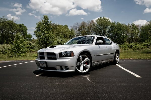 White sports car front view