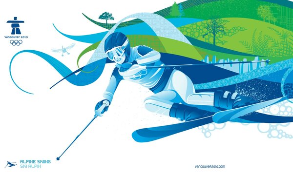 Disegno delle olimpiadi degli sport invernali