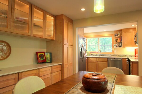 Cocina de estilo Loft con madera