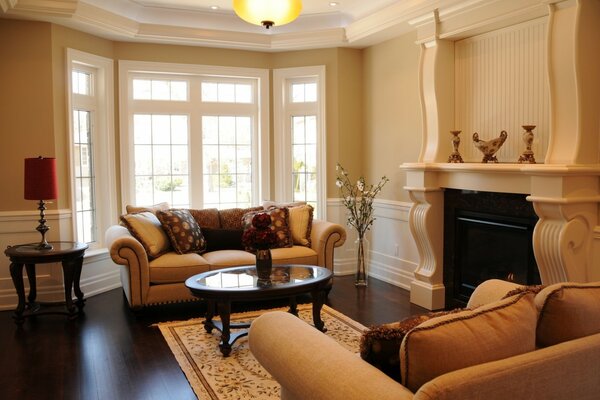 Image of a living room with modern furniture