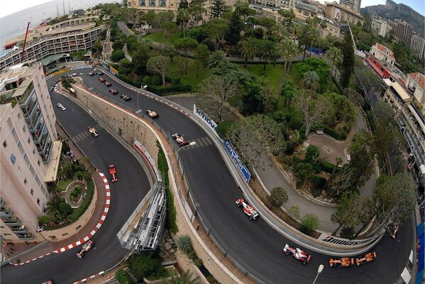 Formula 1 a Monaco. Foto dal Quadricottero. Vista in pianta