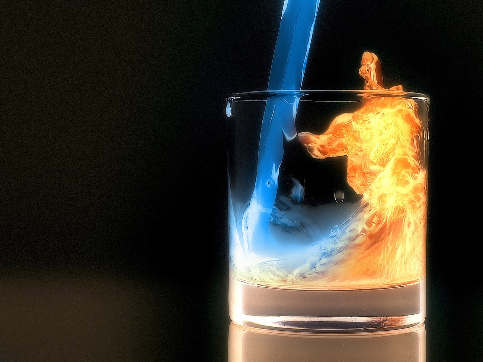 nuit verre feu eau