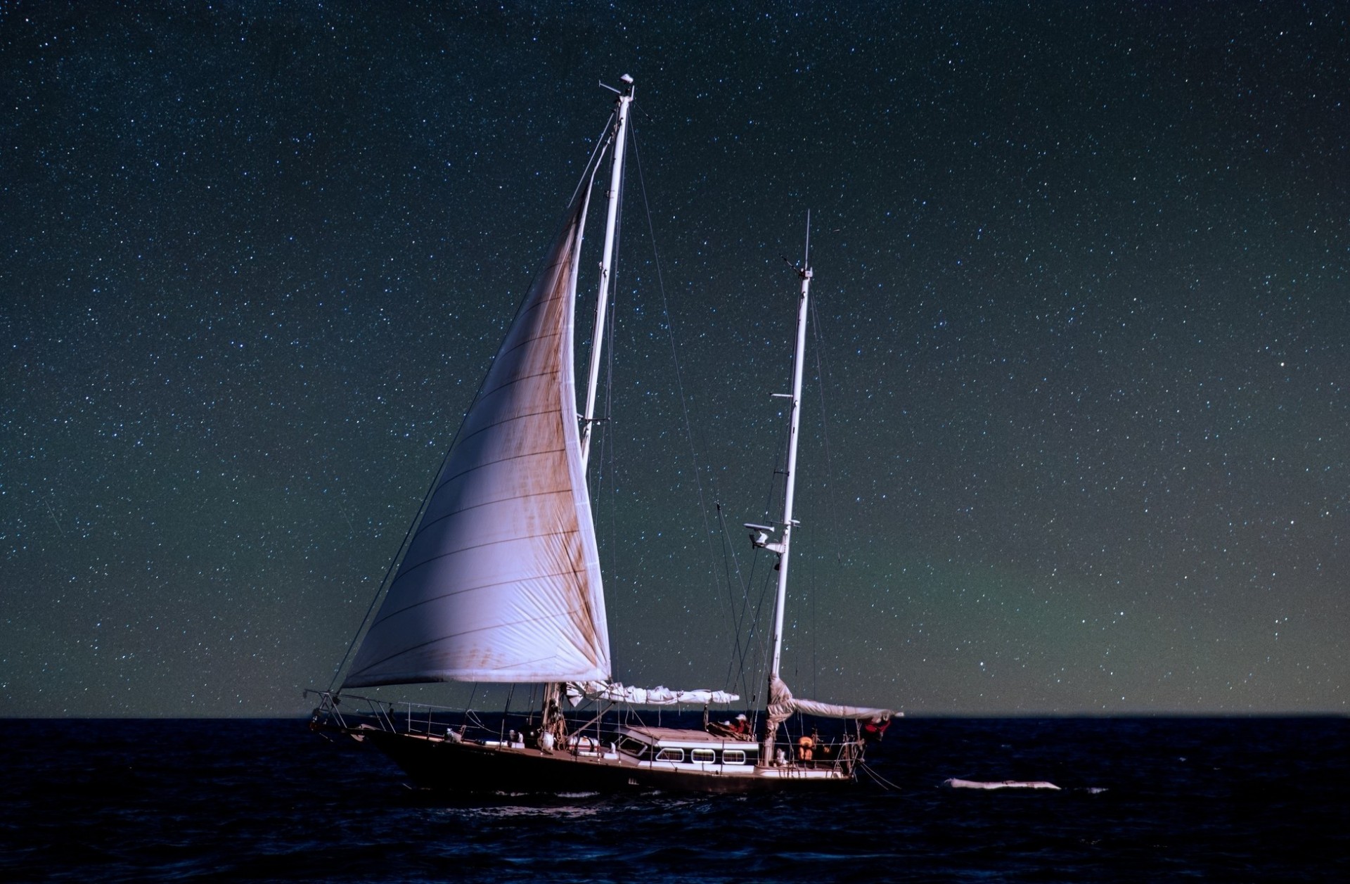 cielo en movimiento noche mar barco