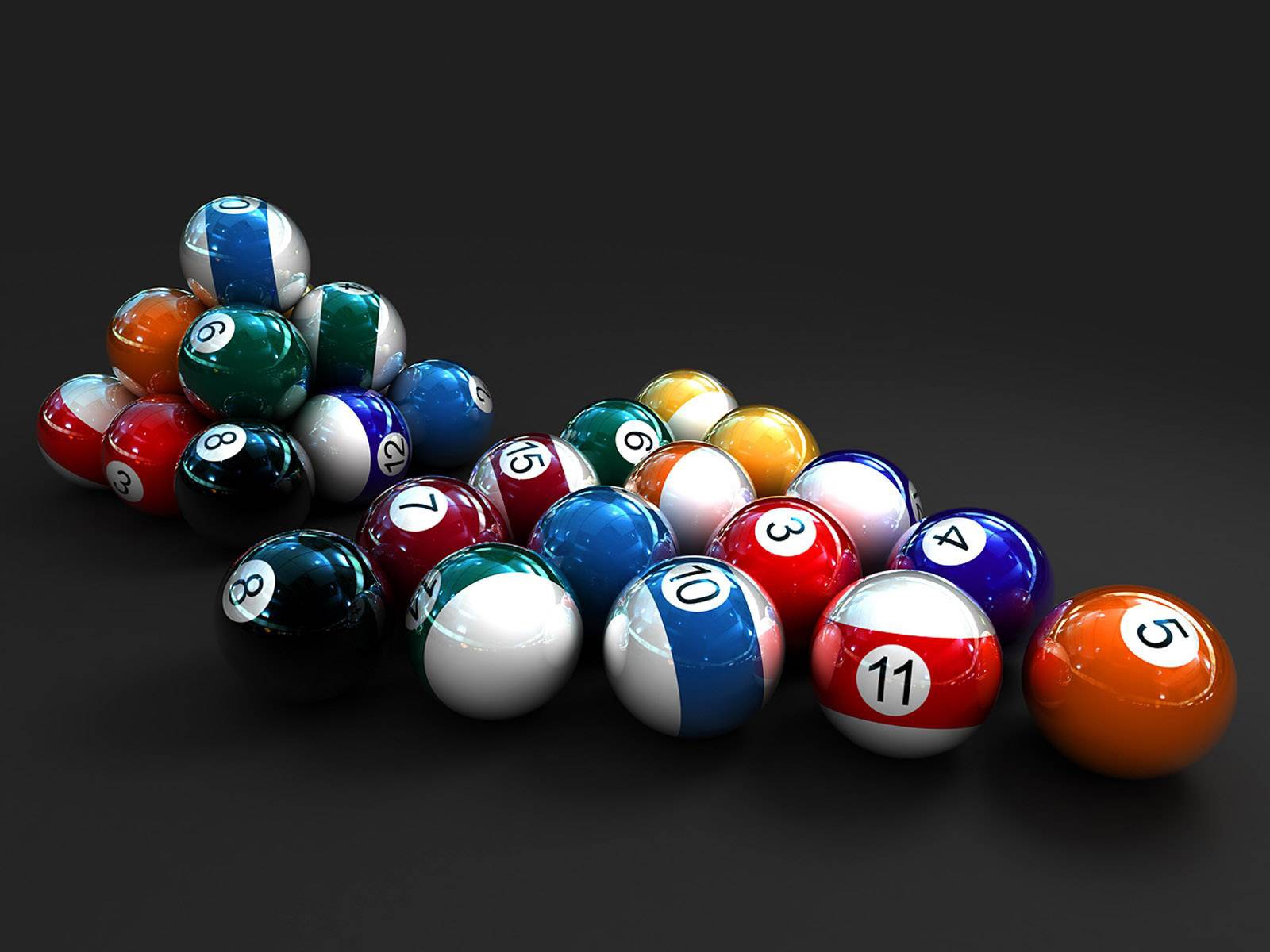 billiards balls pyramid swimming pool