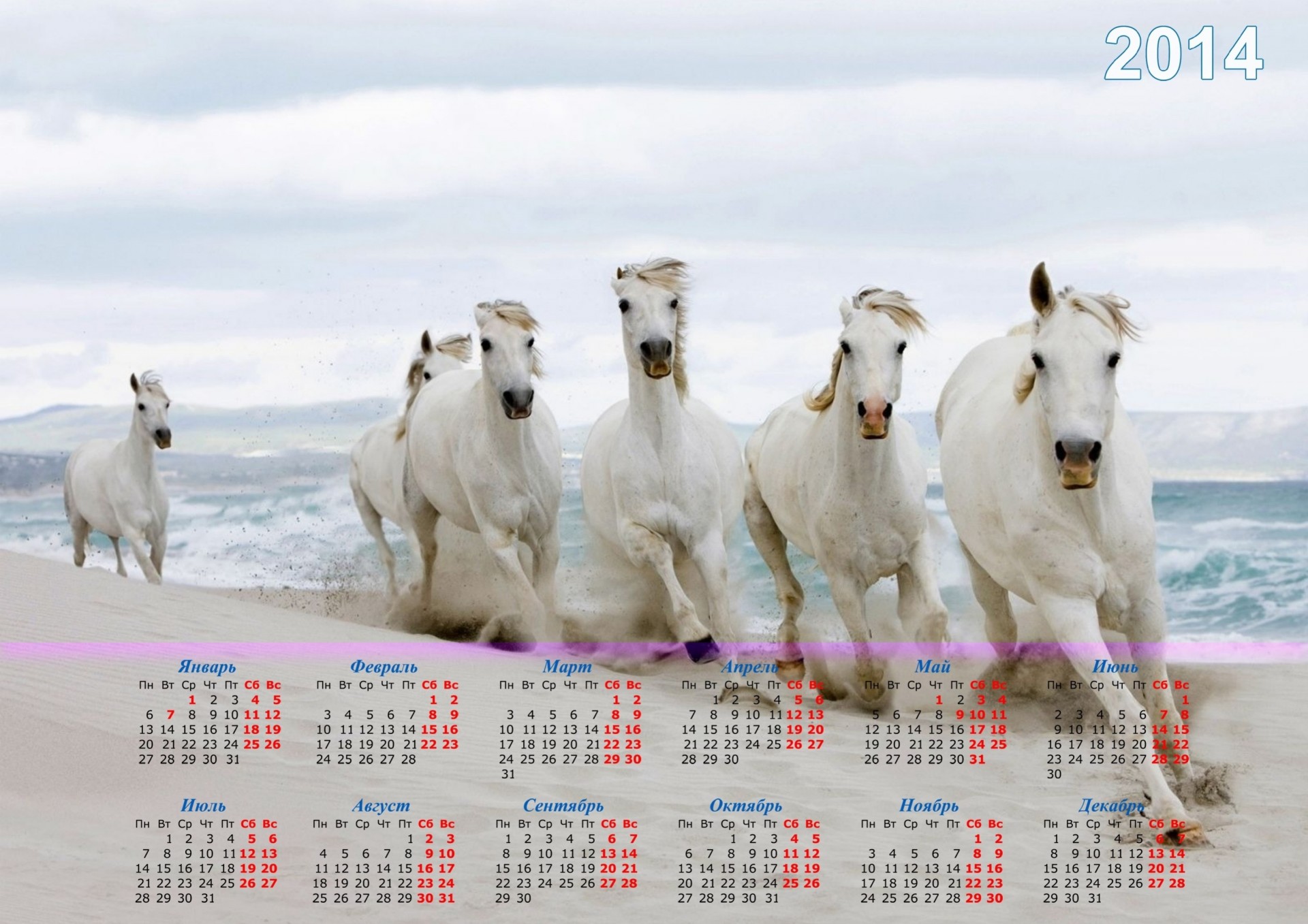 2014 año del caballo calendario