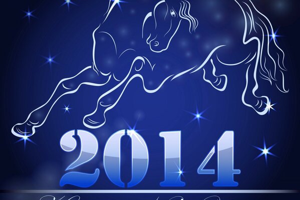 Tarjeta de año nuevo 2014 del caballo