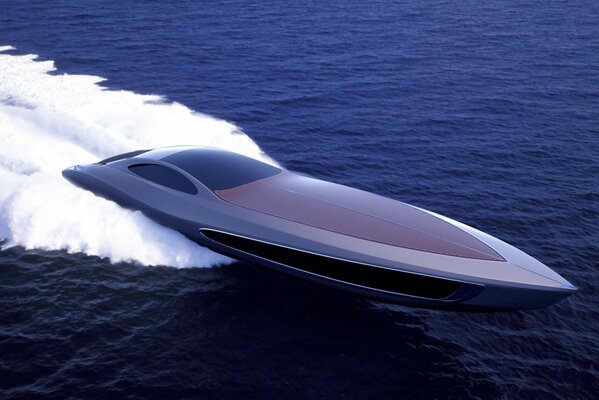 Le yacht superbe a développé la vitesse maximale