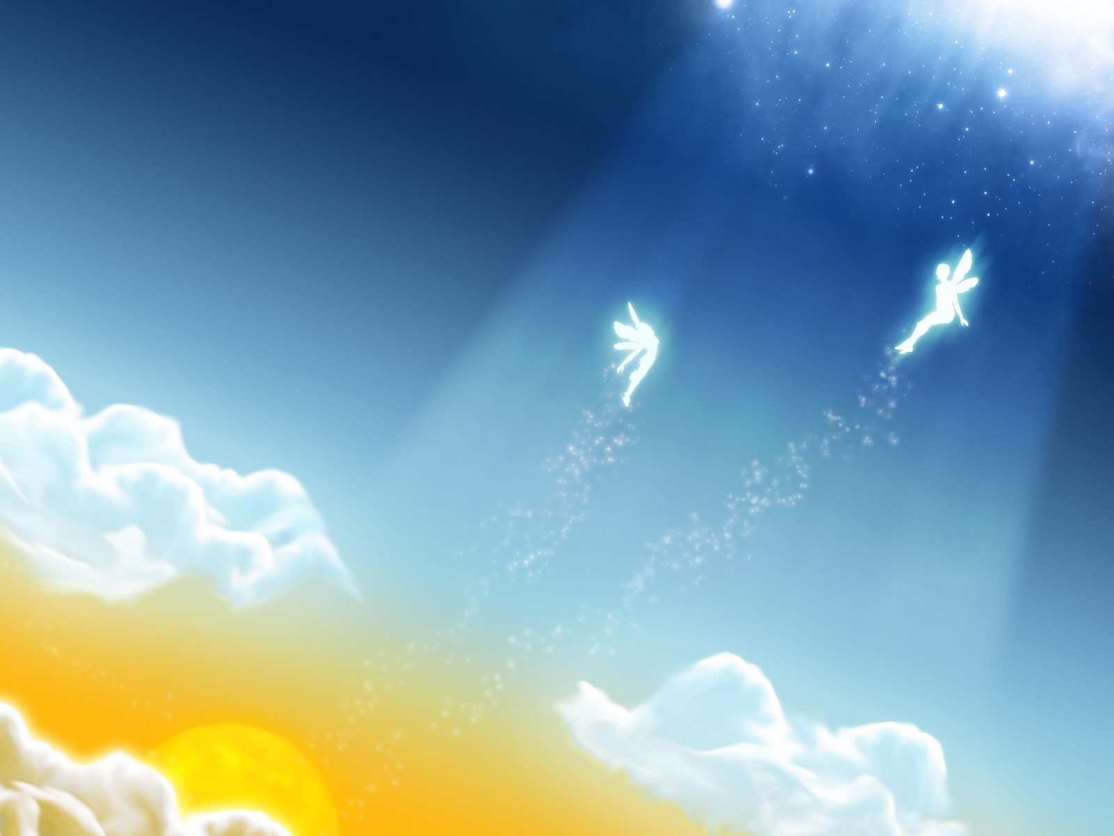 fairies clouds light vector