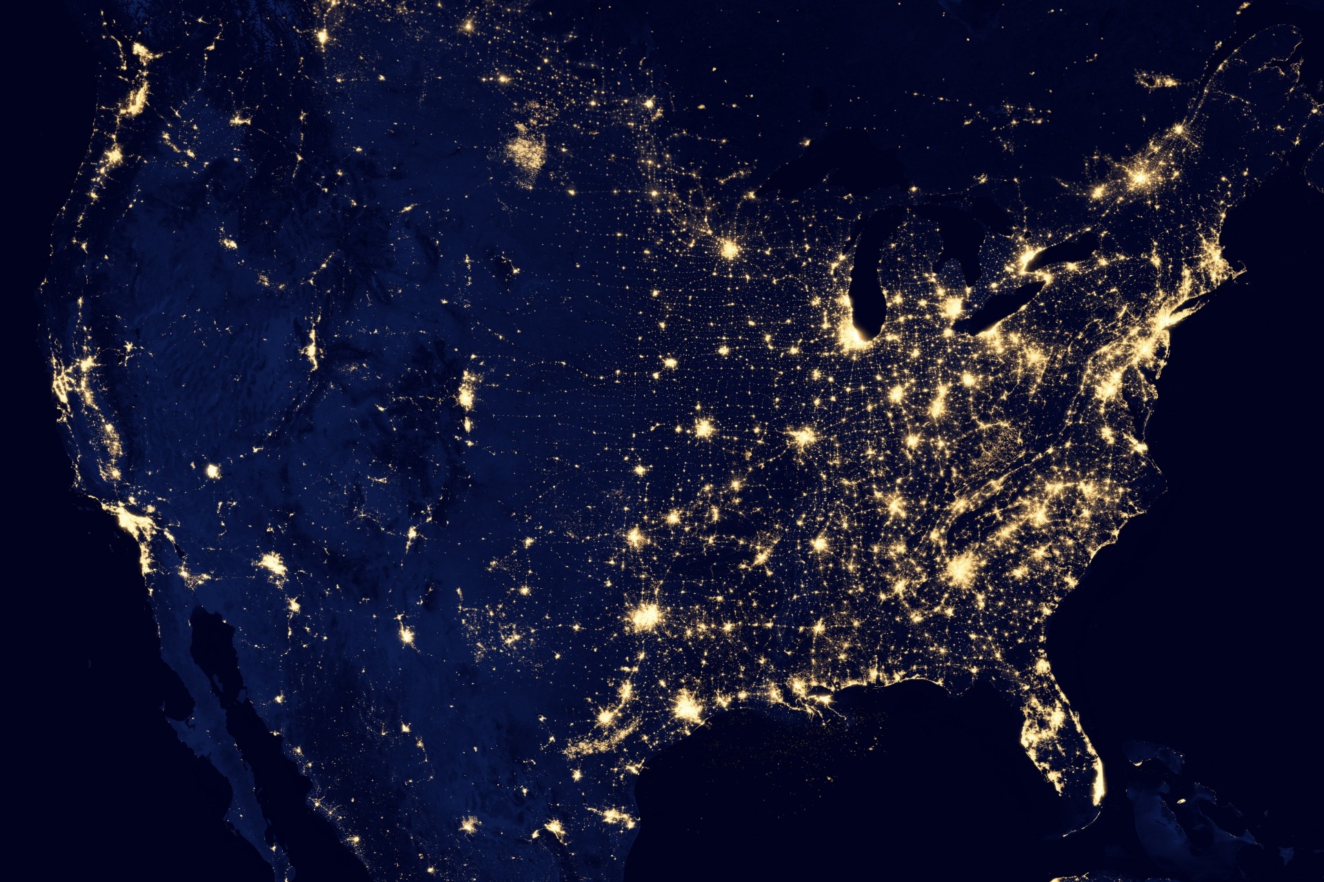 lichter nacht nordamerika planet erde usa