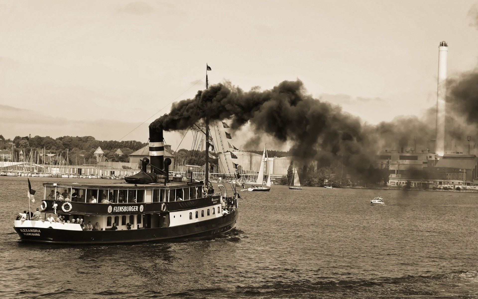 rauch schiff alexandra schwarz / weiß dampfer