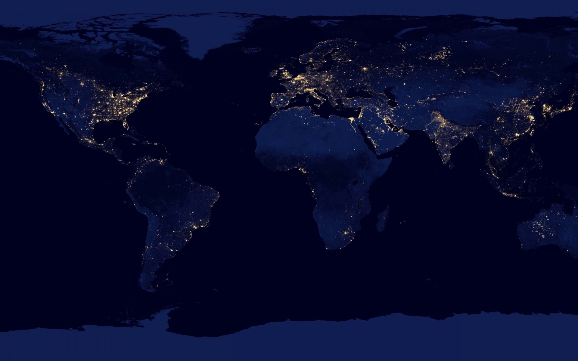 luci continenti notte mappa nasa spazio pianeta terra