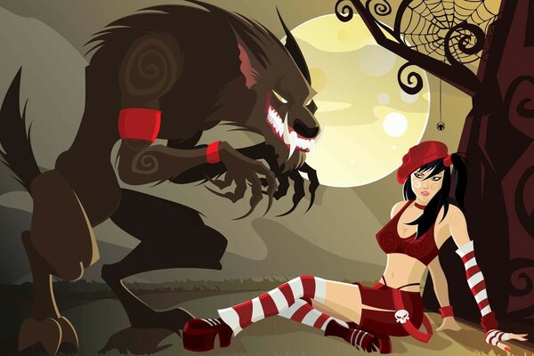 The Evil Wolf and Little Red Riding Hood