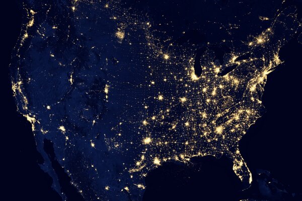 Photo de nuit de l Amérique du Nord depuis l espace