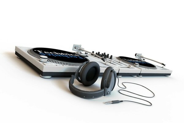 Instrument de DJ sur une table blanche