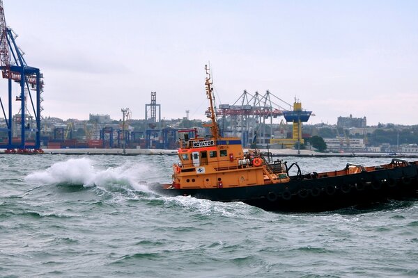 At the port of Odessa, the ship is submerged