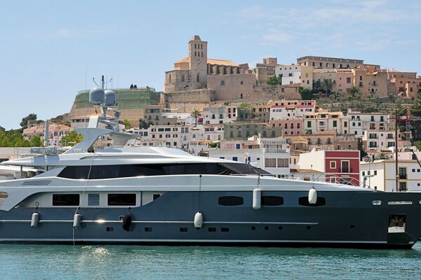 Beautiful yacht off the coast of Spain