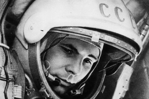 Yuri Gagarin space man on the moon USSR let s go